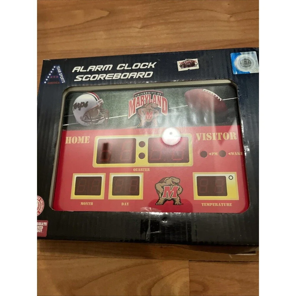 Maryland University Terrapins Digital Alarm Clock Scoreboard Multicolor